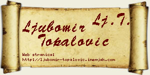 Ljubomir Topalović vizit kartica